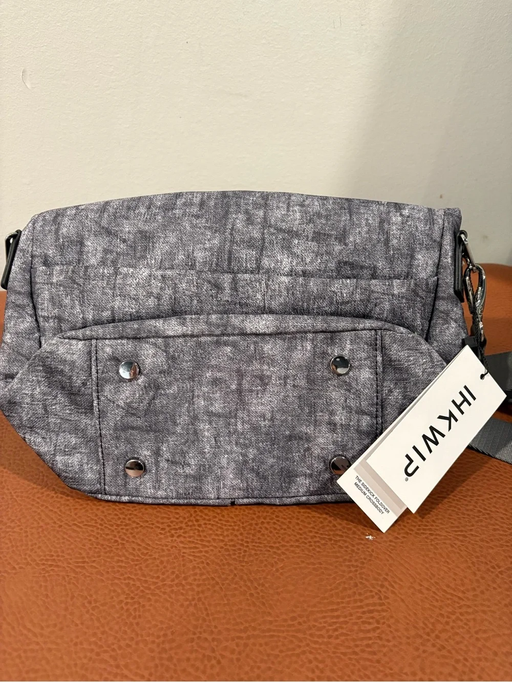 Hikwi Gray Men's Messenger Crossbody Bag
